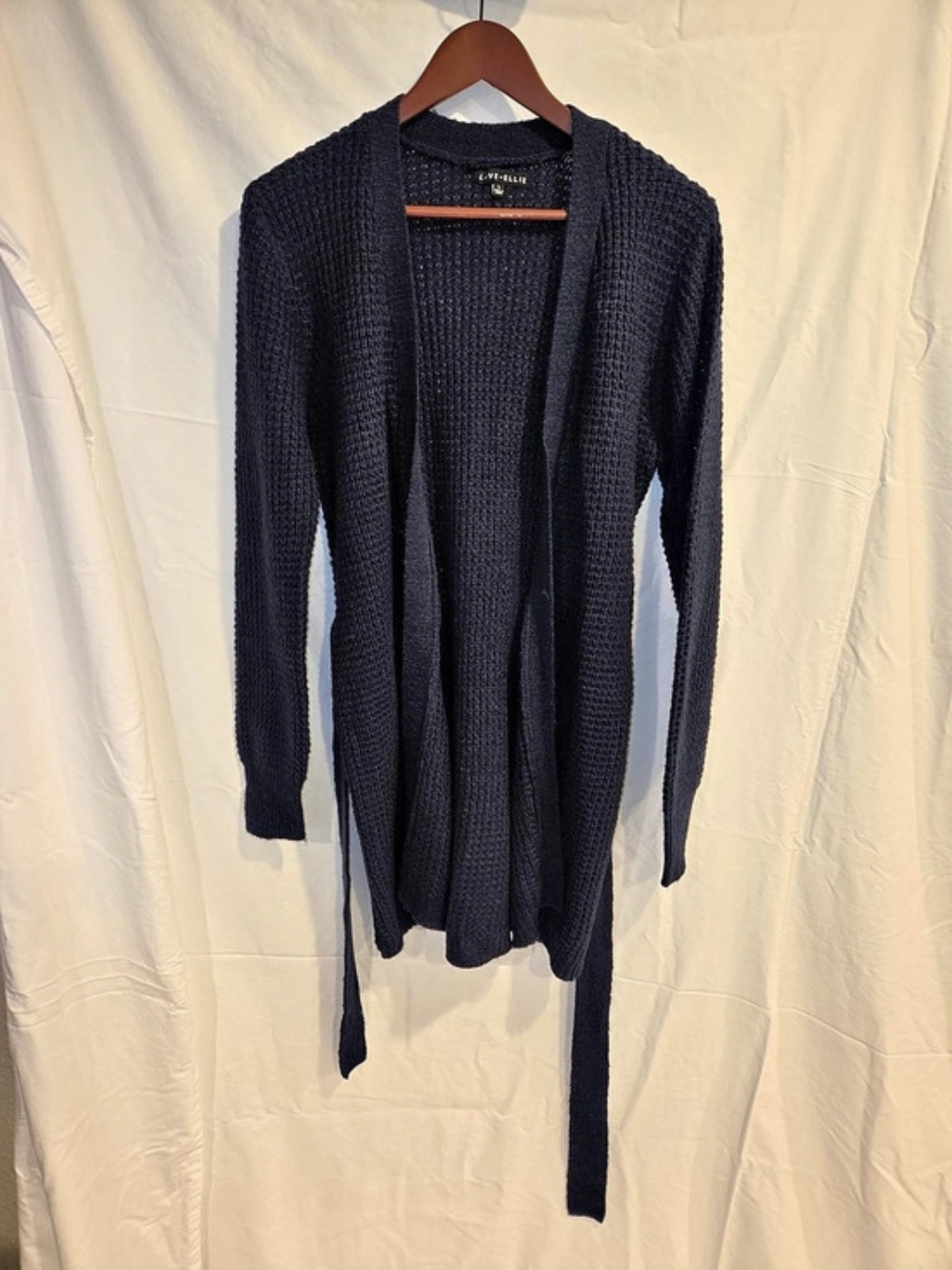 Love Ellie Long Open-Front Cardigan Navy
